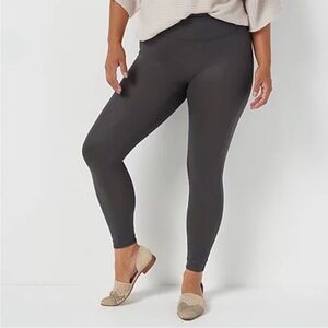 All Worthy Silver and Gray Faux Leather Ultimate Leggings 2X